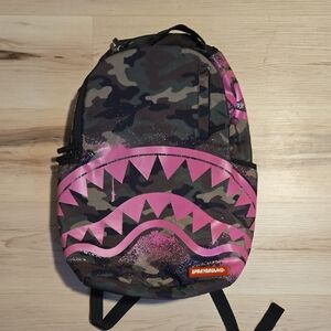 Sprayground Pink Stencil Shark Camo Backpack